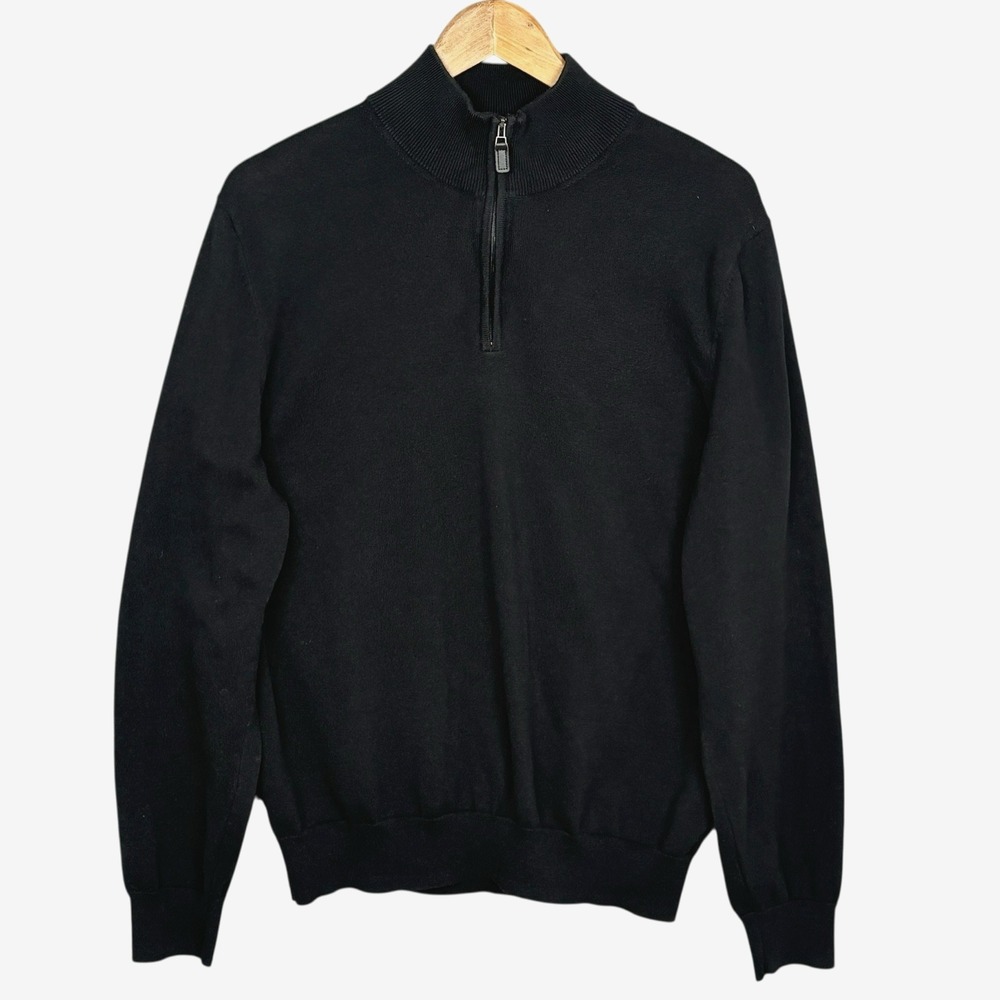 Jos A Bank Traveler Pima Cotton 1/4 Zip Sweater Men XL Classic Layers Minimalist
